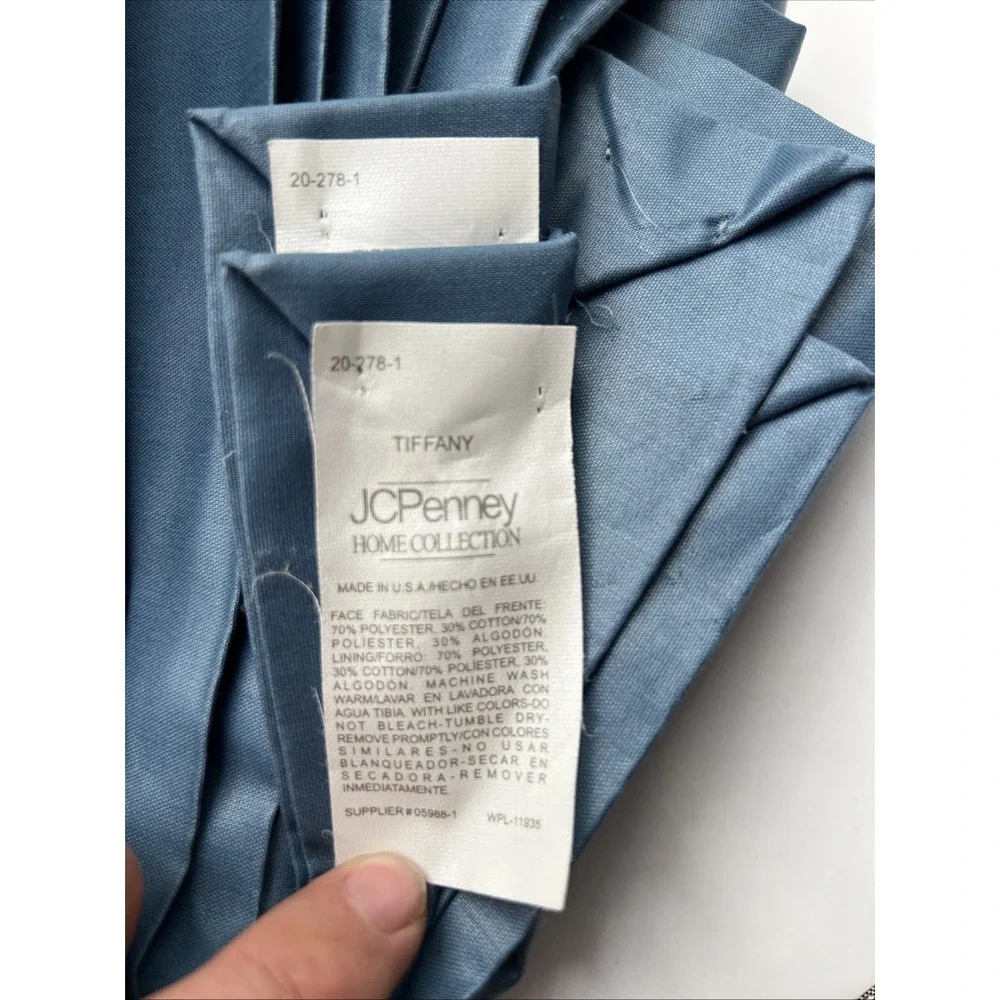 Vintage JCPenney Tiffany Swag Valance Slate Blue 84x36 Made USA